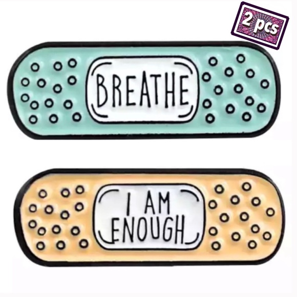 Accessories - 2pcs Mental Health Self-Care Bandaid Enamel Pins